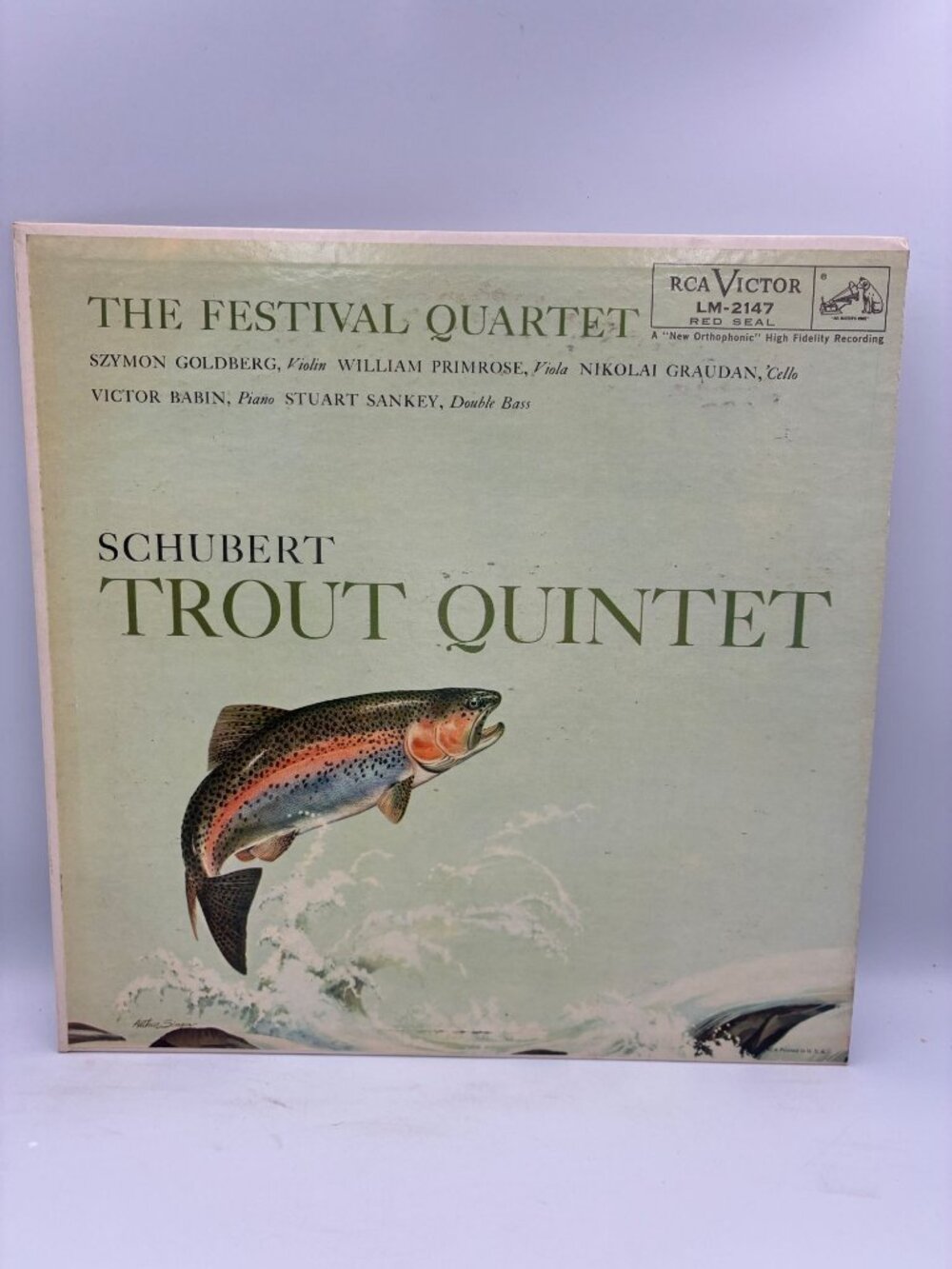 Schubert Trout Quintet The Festival Quartet RCA Victor LM2147 LP 33RPM Classical